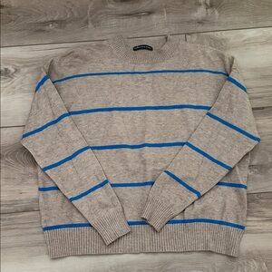 Robertson & Rodeo Beige & Teal Striped Sweater